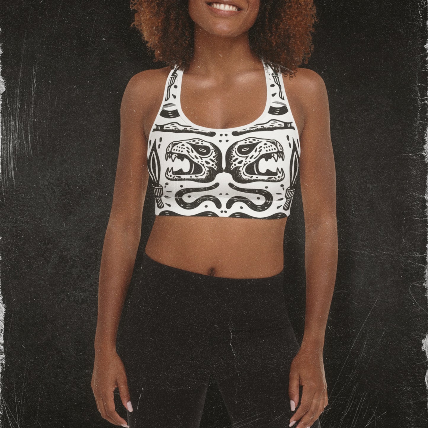 Chaos Print Sports Bra