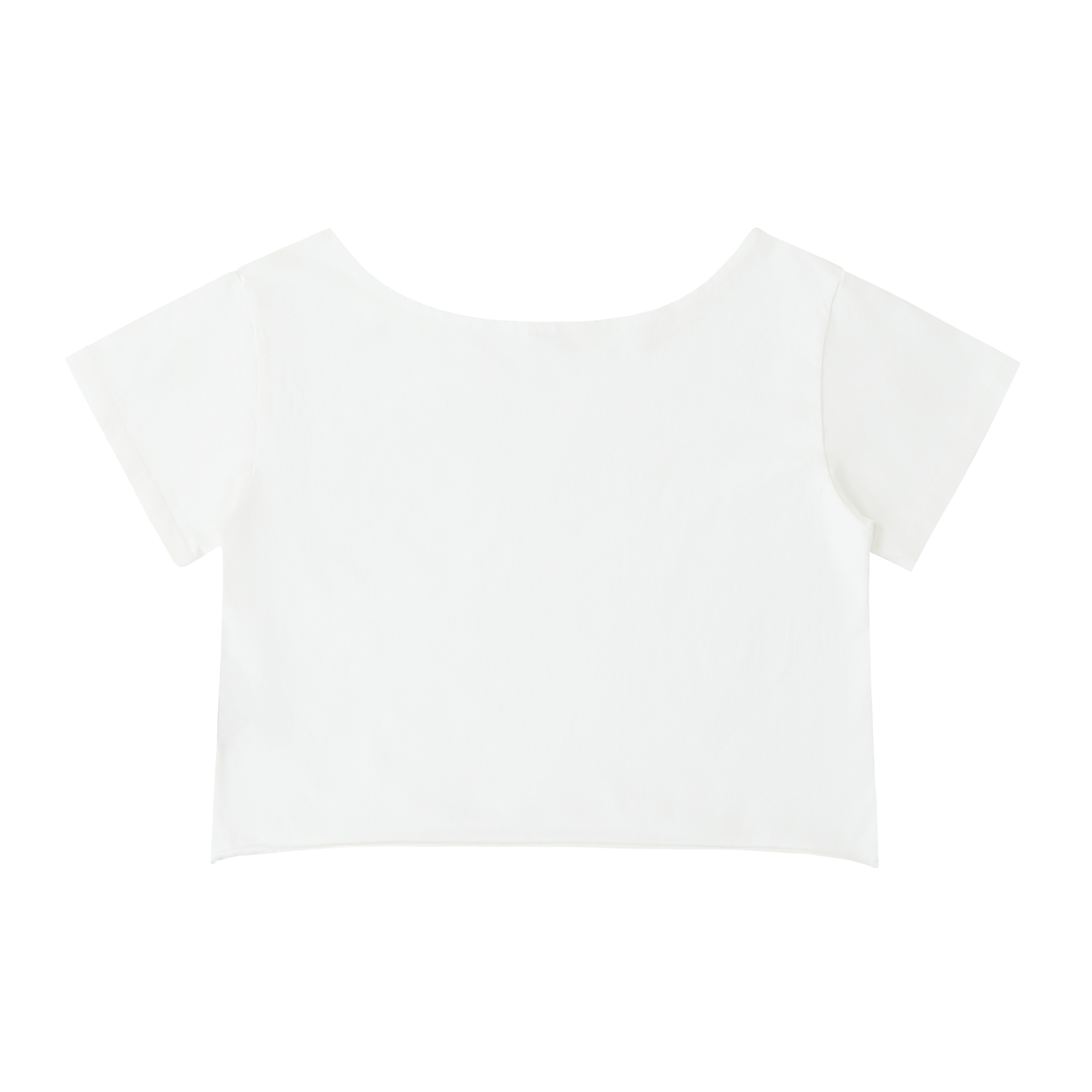 Off-Shoulder Rolled Hem Cotton T-Shirt